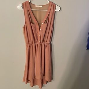 Dust rose sleveless button up dress. Lush size L